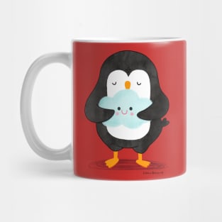 Penguin hugging a cloud Mug